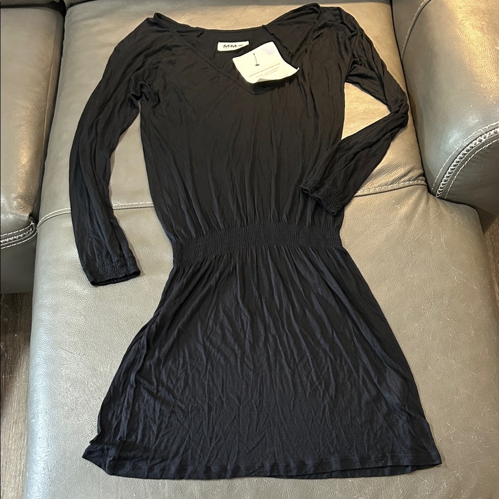 MM6 Elegant Black Long Sleeve Dress. Size S. NWT. Made in Italy
